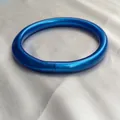 Bracelet jonc bouddhiste en silicone bleu métallique de 9 mm d'épaisseur pour le style - Bleu saphir