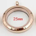 Pendentif médaillon flottant Gau box 25 mm or rose pour breloques et photos - Or rose petit 6x25 mm
