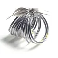 Set van 10 zilveren glitter jelly armbanden van zacht PVC siliconen met lint - donkergrijs