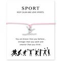 Détails du bracelet de gymnastique rose sur une carte cadeau de sport motivante - Figurine de Gymnaste Rose