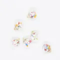 Macro detail of 16mm transparent round charms filled with vibrant multi-colored foam balls. - Multicolor