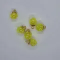 Detail of 16mm round glass ball pendant filled with yellow sparkling stones for DIY jewelry - Yellow
