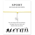 Bracelet breloque gymnastique avec cordon jaune sur carte de sport motivante - Anneaux de Gymnastique Jaune