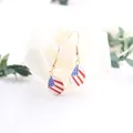 USA flag enamel teardrop hook earrings for 4th of July Independence Day celebration - Water Drop