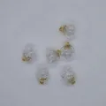 Detail view of 16mm transparent round glass ball pendants with crushed crystal fillers - Clear & Transparent