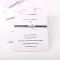 Bracelet carte de vœux tortue noire fait main avec cordon réglable pour cadeaux spéciaux - Noir