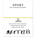 Bracelet de vœux de gymnastique jaune avec un message sportif inspirant sur carte - Jaune