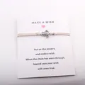 Bracelet tortue en argent fait main sur une carte cadeau inspirante Make a Wish élégante - Blanc