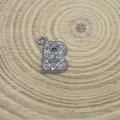 Silver-toned metal letter B alphabet pendant with sparkly rhinestones for DIY necklace making - Letter B Style (C15)