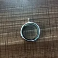 Ciondolo medaglione galleggiante tondo 30mm in lega e vetro per creazione di collane DIY - 30mm / K bianco