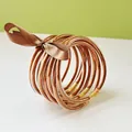 Set of 9 copper gold glitter filled silicone jelly bangles for women stylish accessory - 9 Pieces Set / Dark Rose Gold