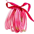 Set van 10 levendige roze glitter jelly armbanden gemaakt van zachte PVC siliconen buis - Roze Serie