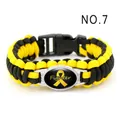 Bracciale in paracord giallo fatto a mano con emblema a nastro Fighter per uso esterno - Combattente Giallo