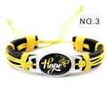 Pulsera de cuero trenzado amarillo hecha a mano con dije de mariposa Hope, No.3 - Estilo Esperanza (NO.3)