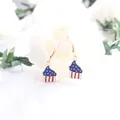 American flag cupcake drip oil earrings for Independence Day celebrations in gold - Cake Shape