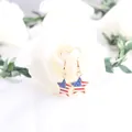 Star shaped USA flag enamel drop earrings for Independence Day celebration jewelry - Star Shape