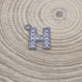 15MM silver alloy letter H pendant with clear rhinestones for DIY jewelry - Letter H Style (C15)