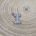 Small 15mm silver rhinestone letter I pendant charm for DIY necklace accessories - Letter I Style (C15)