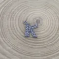 Sparkling silver rhinestone letter K pendant for DIY necklace and jewelry making 15mm - Letter K Style (C15)