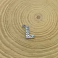 Silver-colored 15mm rhinestone letter L pendant charm for DIY jewelry and crafts - Letter L Style (C15)