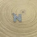 Silver-plated uppercase letter N pendant with sparkling rhinestones for DIY jewelry - Letter N Style (C15)