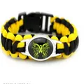 Braccialetto di sopravvivenza in paracord nero e giallo con ciondolo a nastro giallo - Giallo