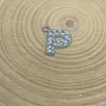 15mm silver letter P pendant encrusted with clear crystals for DIY jewelry projects - Letter P Style (C15)