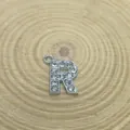 Sparkling 15mm silver rhinestone letter R pendant for DIY necklaces and jewelry - Letter R Style (C15)