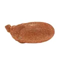 Detailansicht der mit orangefarbenen Strasssteinen besetzten Auberginen-Abendtasche. - Champagnergold