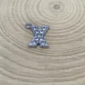 15mm silver alloy letter X pendant inlaid with sparkling clear rhinestones for DIY jewelry - Letter X Style (C15)