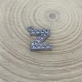 Silver-colored alloy letter Z pendant with inlaid rhinestones for DIY jewelry making. - Letter Z Style (C15)