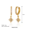 18k gold plated stainless steel hoop earrings featuring dazzling cubic zirconia star charms - Small Style (MNE303508) / 2.5cm