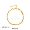 Elegant 18k gold plated stainless steel twist chain bracelet, adjustable 17+3cm length - Style A Bracelet