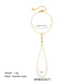 Bracciale con anello in acciaio inossidabile placcato oro e cuori. - Stile Cuore