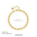 Gold-plated stainless steel twisted chain bracelet with adjustable length - Style B Bracelet