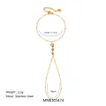 Elegante bracciale da dito a stella in acciaio inossidabile dorato con catena 17+5cm - Stella-Multicolore