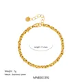 High quality gold plated stainless steel twisted rope bracelet with adjustable extension chain - Ball Charm Bracelet (Style F)