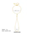 Bracciale da dito in acciaio inossidabile placcato oro 18k con catena regolabile - Stile Marquise Colorato