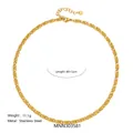Vintage stainless steel sunburst chain necklace in golden finish, weighing 11.1g - Necklace Style B