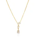 Elegante collar bañado en oro de 18K con un brillante colgante de circonita en pera - Collar Colgante Gota con Strass