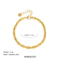 18k gold plated stainless steel twisted chain bracelet in hip hop style - Style E Bracelet