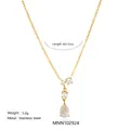 Elegante Halskette mit Wassertropfen-Zirkon, 18K vergoldeter Edelstahl Schmuck - Stil 1 (MNN102924)