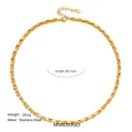 Vintage gold-plated stainless steel chunky chain necklace variant in golden finish - Style D Necklace