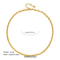 Vintage gold stainless steel link chain necklace with 40+5cm adjustable length - Style E Necklace