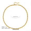 Vintage gold twisted rope chain necklace in durable stainless steel finish - Style F Necklace