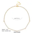 Elegante 18K vergoldete Edelstahl Tennis Halskette mit funkelnden Zirkonia im Birnenschliff. - Tropfenform
