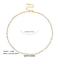Elegante collar tennis de acero inoxidable chapado en oro 18k con detalles de circonitas - Ovalado