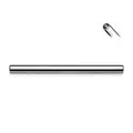 Polierte F136 Titan Piercing-Stange mit Innengewinde und Detailansicht des Gewindes - Stablänge 10mm / Natürliches Titan (1.6mm/1.2mm)