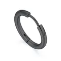 Klassischer mattschwarzer Edelstahl-Ohrring für Herren mit Klappverschluss - 2.5*8mm / Schwarz