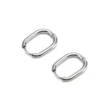 Minimalistische silberne Edelstahl Oval Creolen für Damen eleganter Alltagsschmuck - 1 STK / Silber